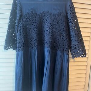 Sea New York Navy Blue Lace Shift Dress